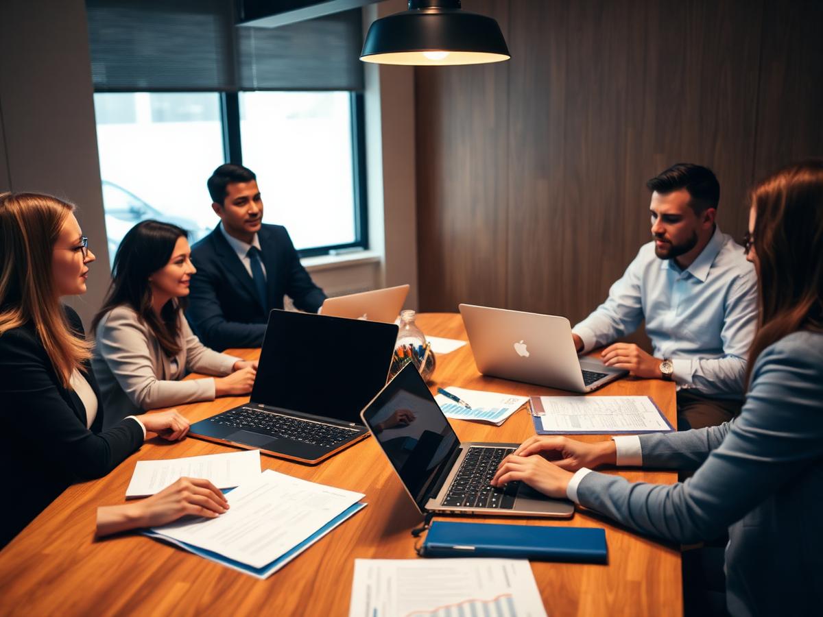 Meeting strategico attorno a un tavolo