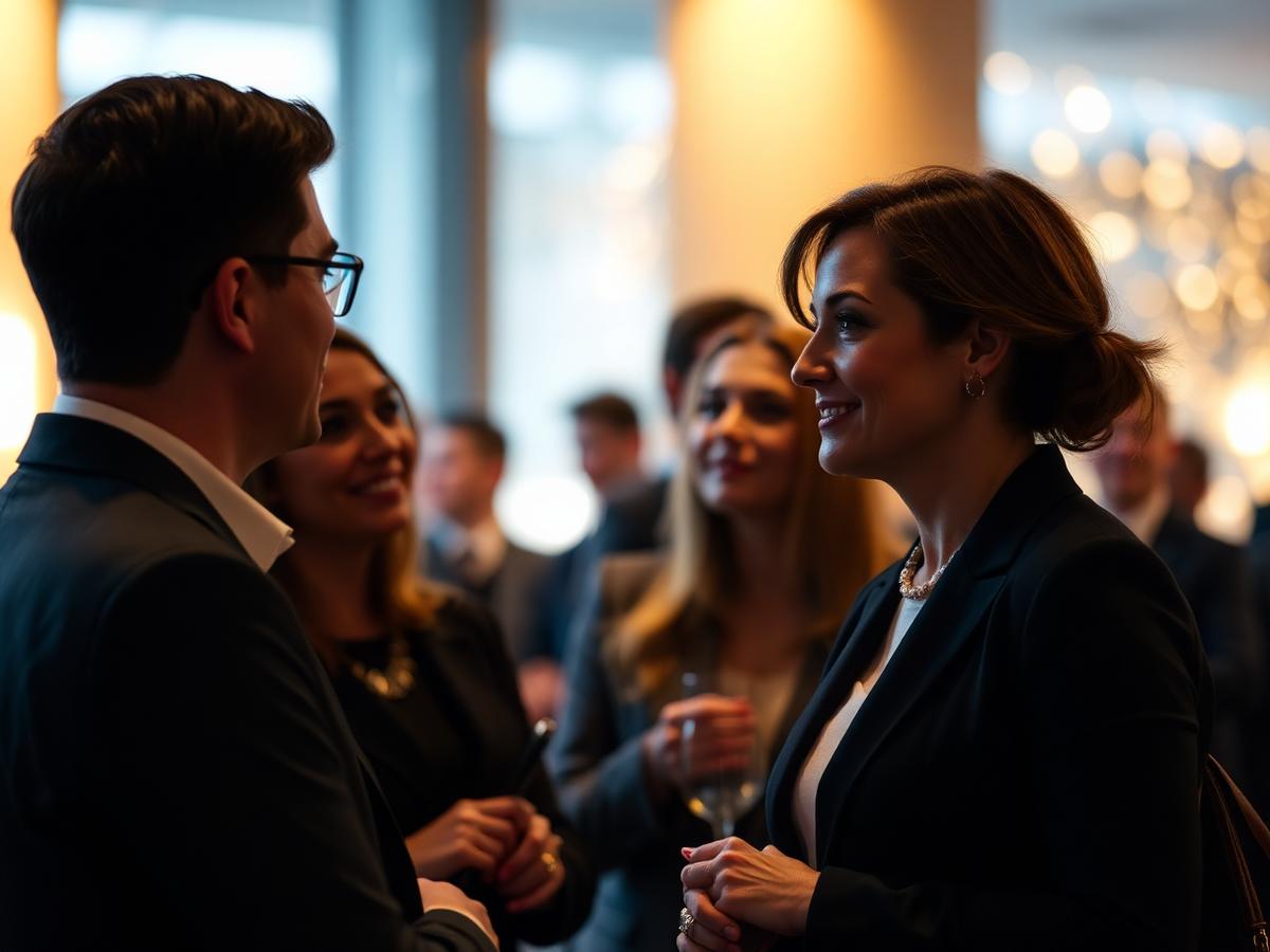 Networking corporate durante un evento
